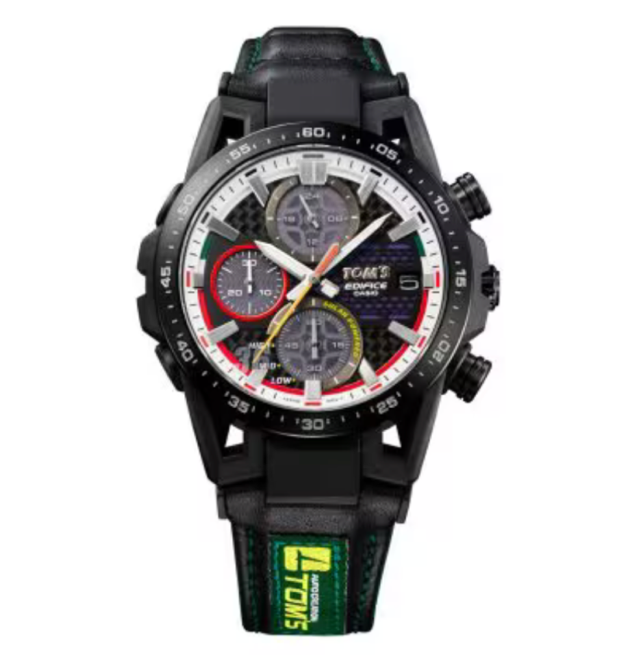 Casio EDIFICE TOM’S KP47 Anniversary Solar Chronograph 44.5 MM Genuine Leather Band Watch EFS-S641TMS-1ADR