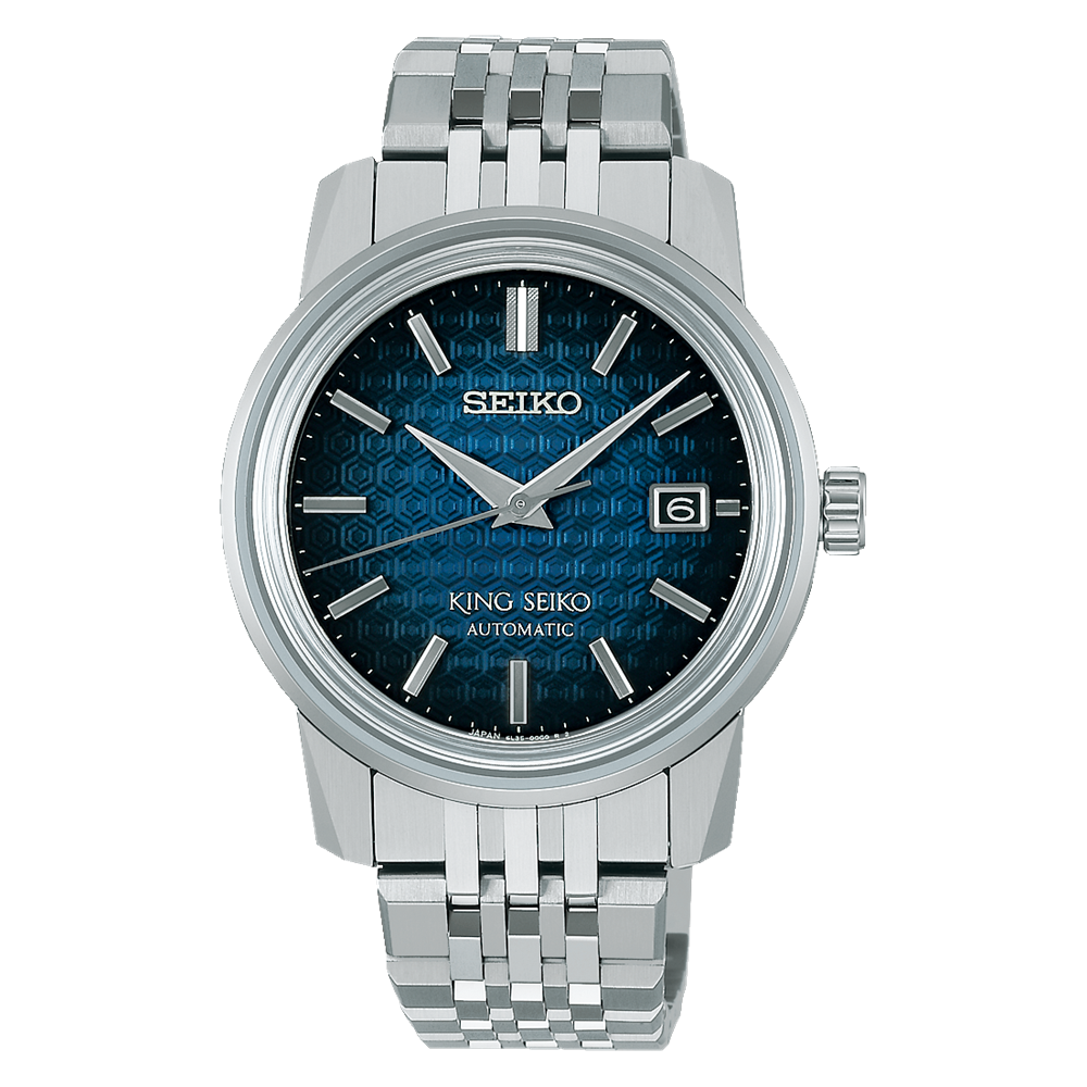 King Seiko KSK 38.6 MM Stainless Steel Automatic Blue Dial Watch SJE105J1