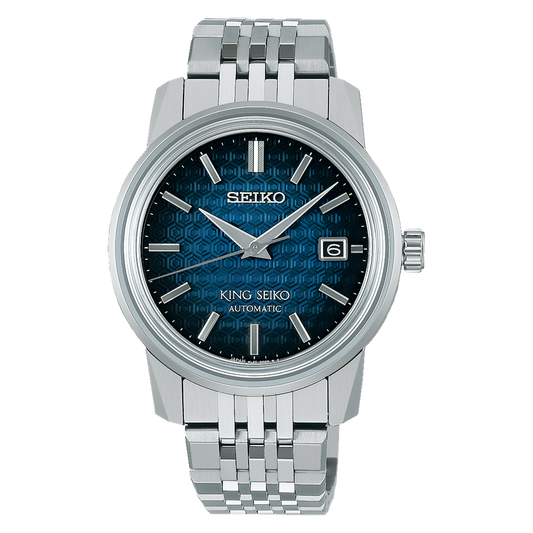 King Seiko KSK 38.6 MM Stainless Steel Automatic Blue Dial Watch SJE105J1