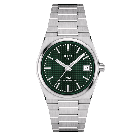 TISSOT PRX POWERMATIC 80 35MM SS GREEN DIAL WATCH T137.207.11.091.00