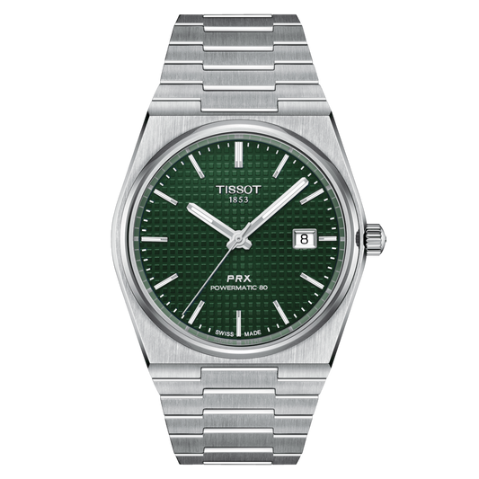 TISSOT PRX POWERMATIC 80 SS 40 MM GREEN DIAL AUTOMATIC WATCH T137.407.11.091.00