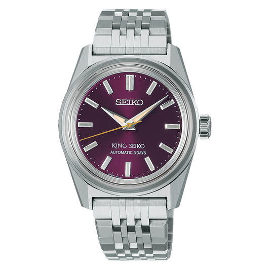 King Seiko KSK 36.1 MM Automatic SS Purple Dial Watch SPB461J1