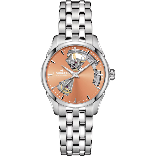 Hamilton Jazzmaster Open Heart Lady Automatic Apricto Dial Watch H32215100