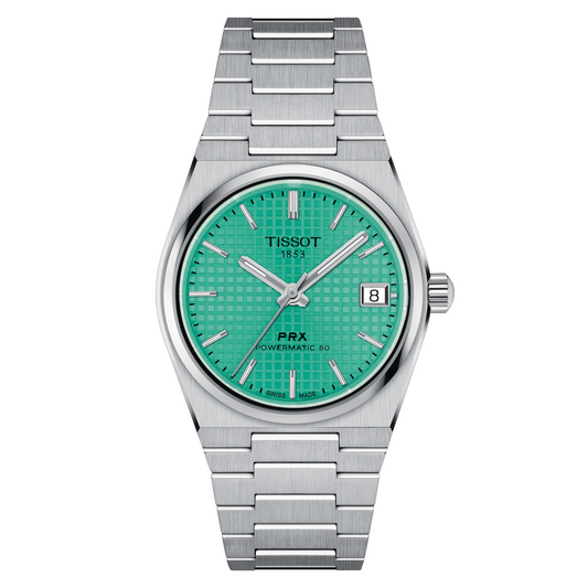 TISSOT PRX POWERMATIC 80 35MM SS TEAL DIAL WATCH T137.207.11.091.01