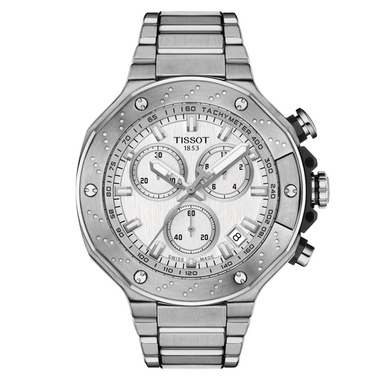 Tissot T-Race Chronograph 45 MM Quartz White Dial Watch T141.417.11.031.00