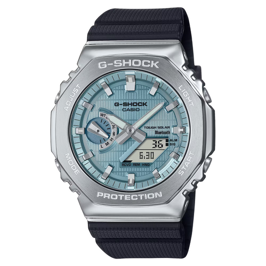 Casio G-Shock G Steel Metal Series Solar Bluetooth Blue Dial Watch GBM-2100A-1A2