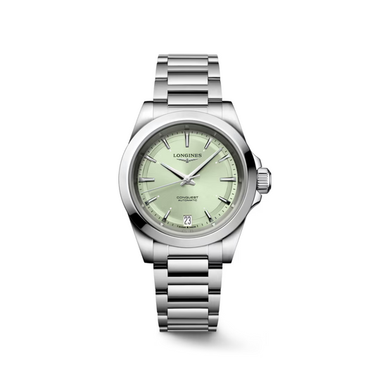 Longines Conquest 34 MM Stainless Steel Green Dial Automatic Watch L34304026