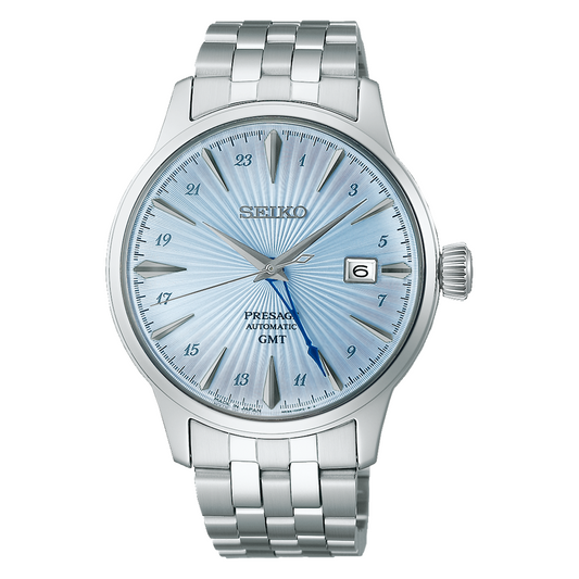 Seiko Presage Cocktail Time 40.5 MM Automatic GMT Blue Dial Watch SSK037J1
