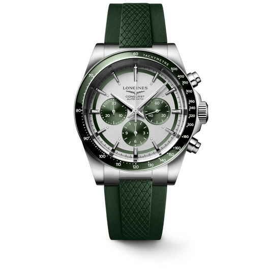 Longines Conquest Chronograph 42 MM Automatic Green & White Dial Watch L38354029