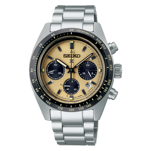 *PRE-ORDER* Seiko Prospex Chronograph Speedtimer Solar 39 MM Gold Dial SS Watch - SSC817P1